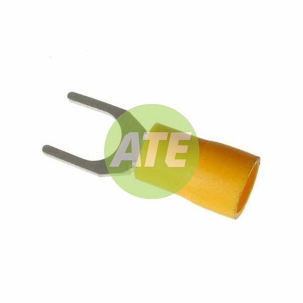 Yellow Forked Terminal 6.4mm (0Ba) - 50Pk